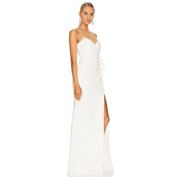 Cinq à Sept Women's Emmie Crystal-Strap Gown - Ivory - Picture 2 of 13